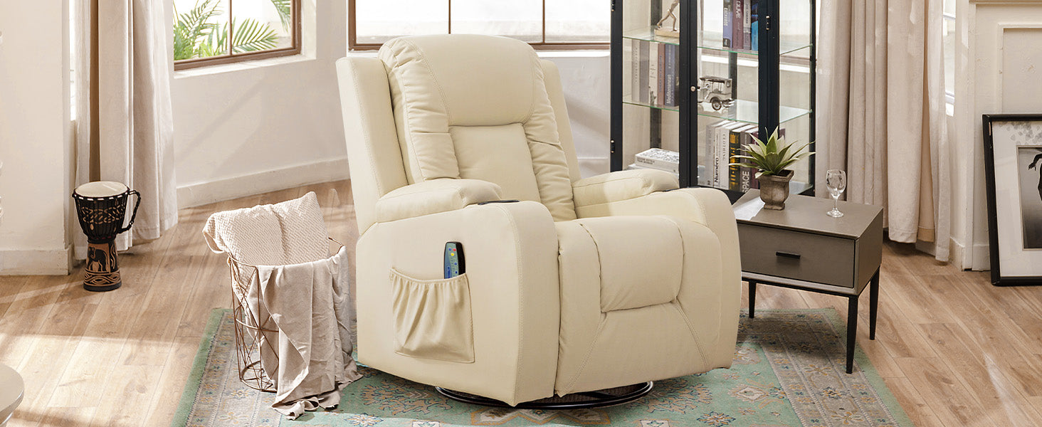 Relaxation at Its Finest: My Experience with the COMHOMA PU Massage Recliner with Swivel, Heat & Cup Holders (H7134)