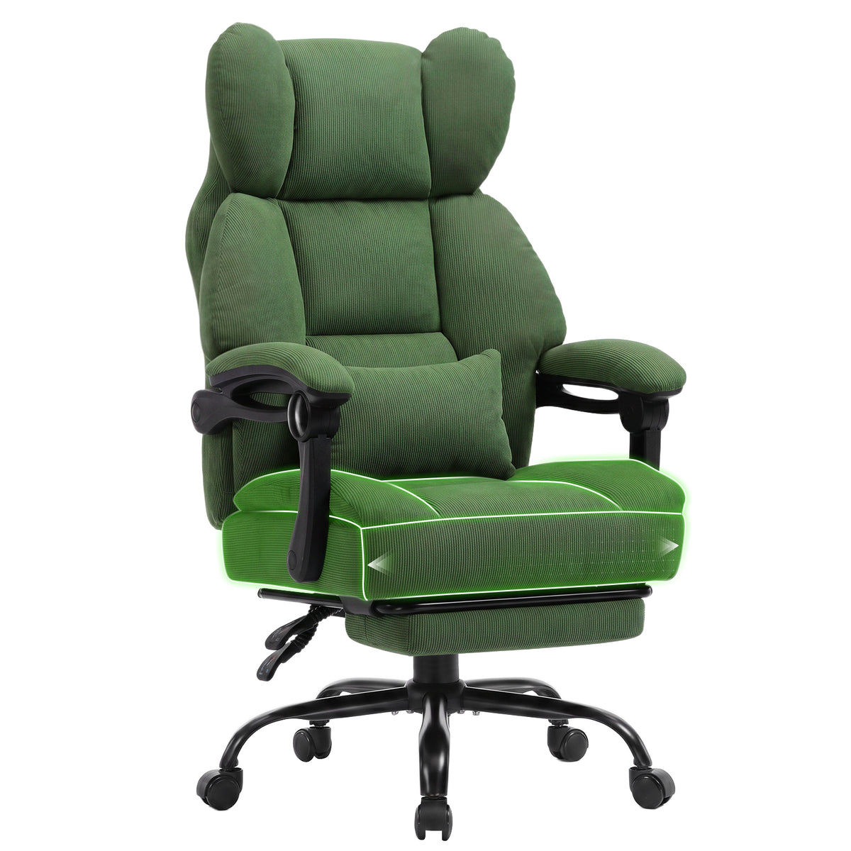COMHOMA® Big and Tall Ergonomic Office Chair with Linkage Armrest & Wide Seat