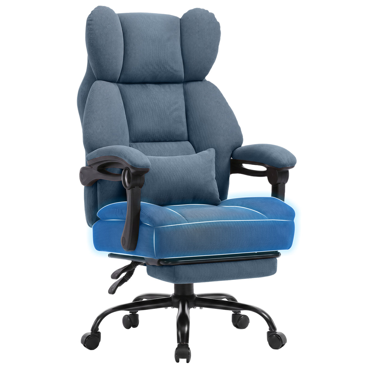 COMHOMA® Big and Tall Ergonomic Office Chair with Linkage Armrest & Wide Seat