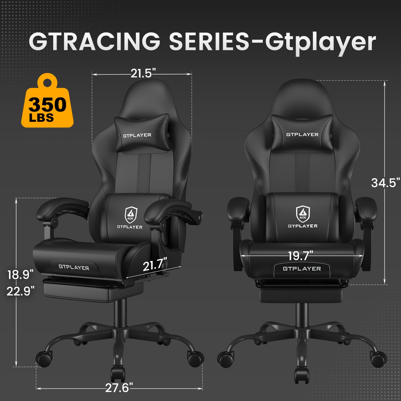 GTPLAYER Gaming Chair with Pocket Spring Cushion & Footrest GT905