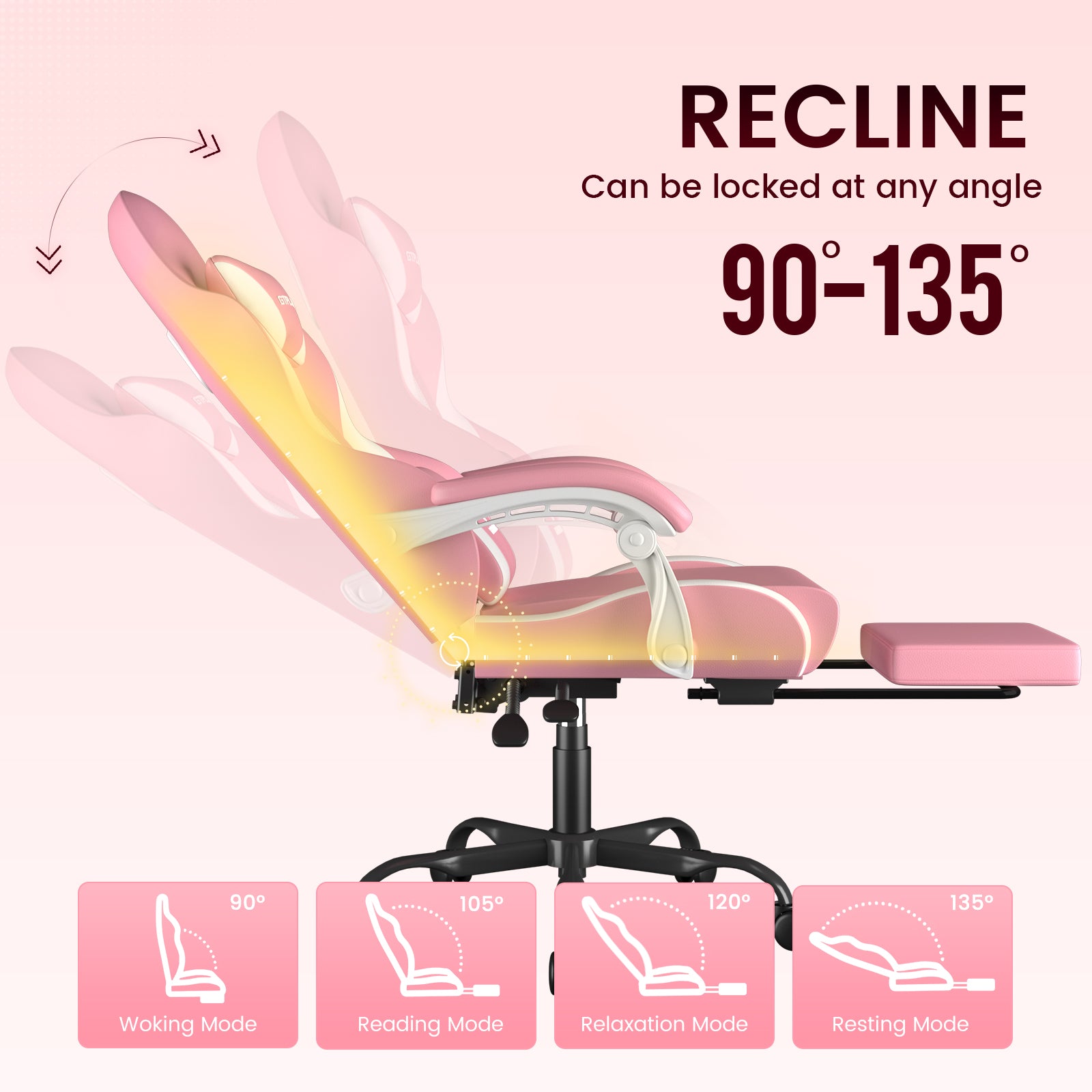 GTPLAYER Gaming Chair with Pocket Spring Cushion & Footrest GT905