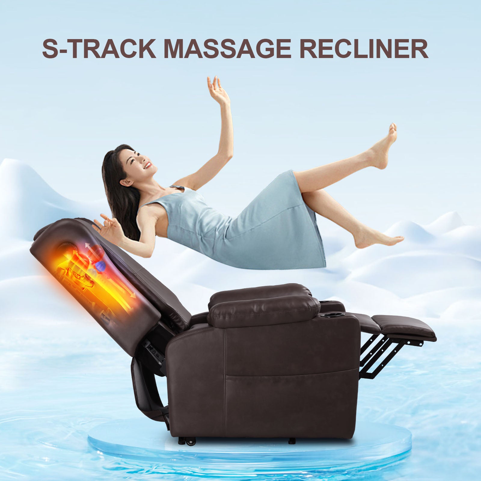 COMHOMA Power Lift S-Track Massage Recliner with Bluetooth Speakers GB-MPLR-02
