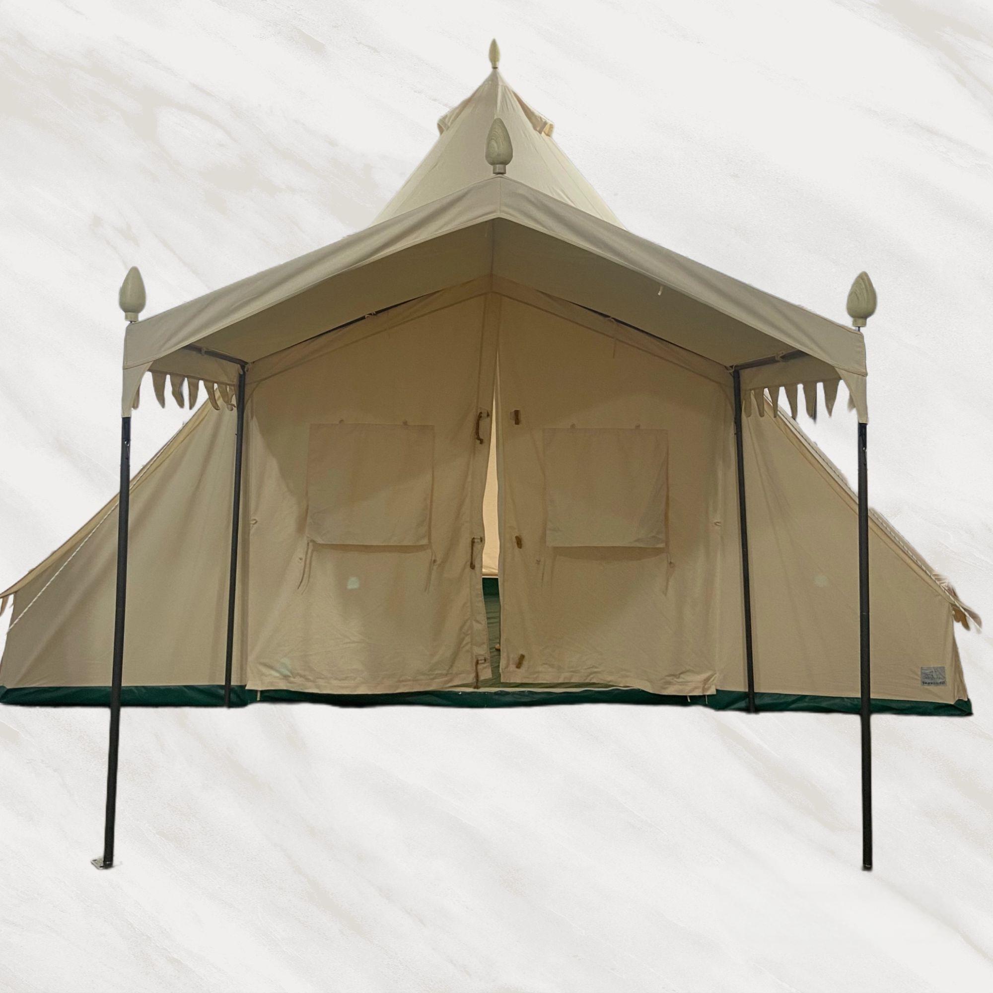 SAM&HAIBEI 19.68*13.1ft Canvas Tent Bell Tent Glamping, 4 Seasons Yurt Tent for Camping, Heavy Cotton Canvas Tent for Family Camping, Outdoor Hunting, Bell tent with 8.53ft*6.56ft porch