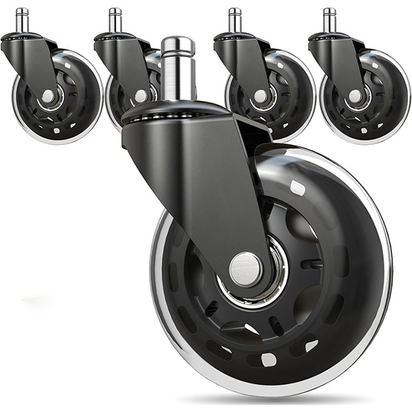COMHOMA Office Chair Caster Wheels Replacement 3 Inch Roller Blade, Set of 5 Casters, CH512