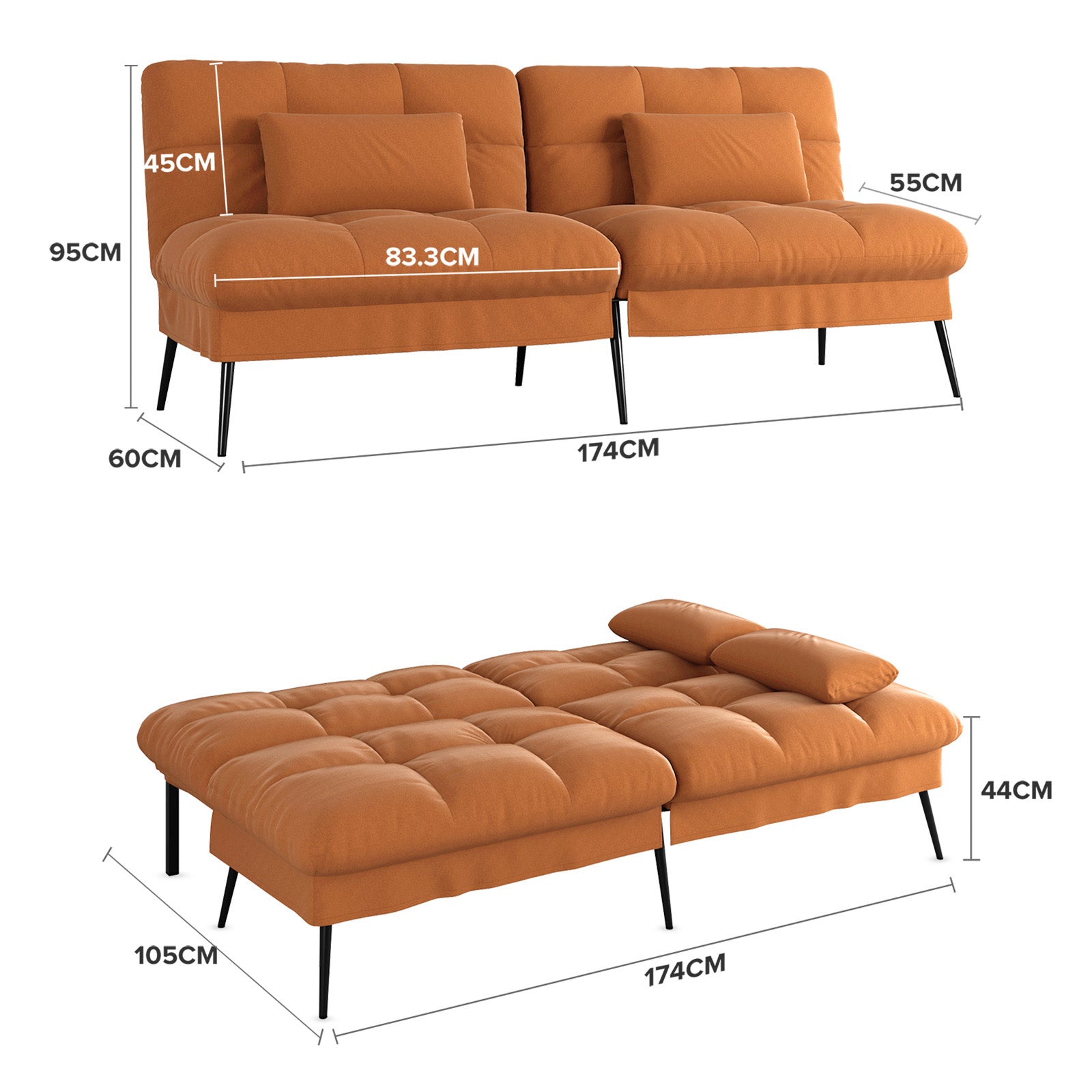 Convertible Futon Sofa Bed WMT B001