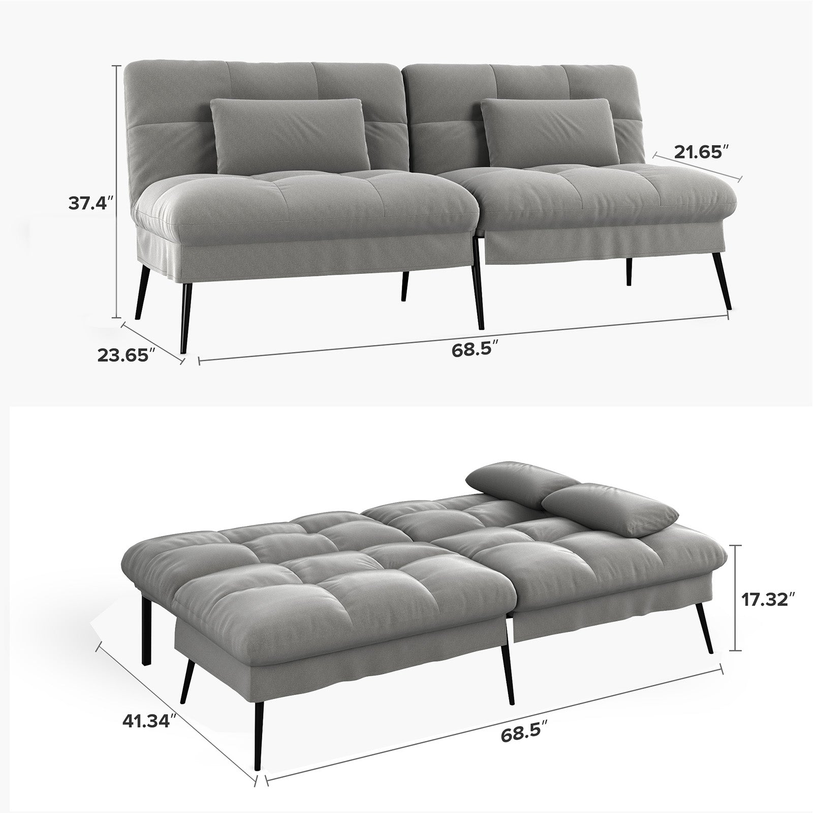 Convertible Futon Sofa Bed WMT B001
