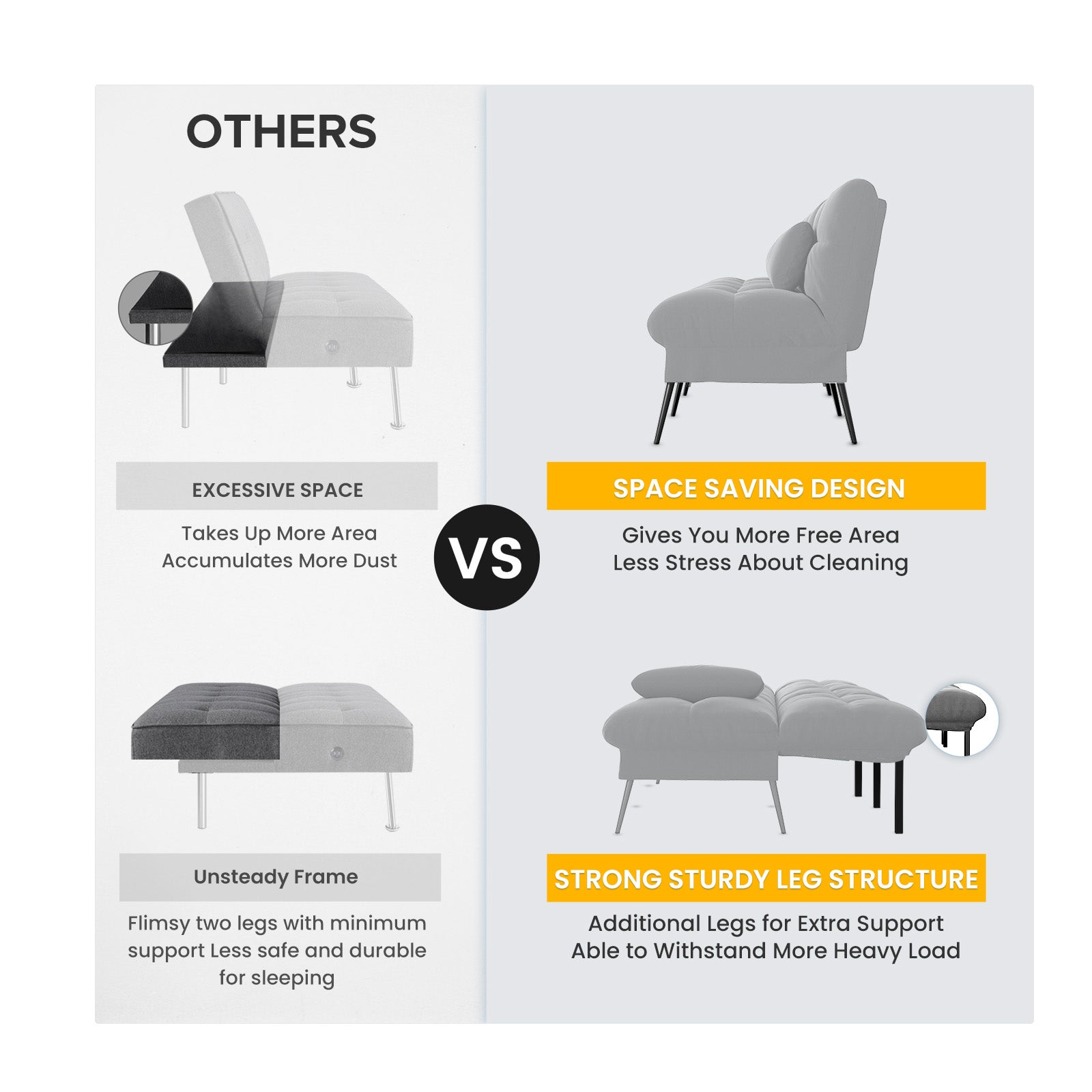 Convertible Futon Sofa Bed WMT B001