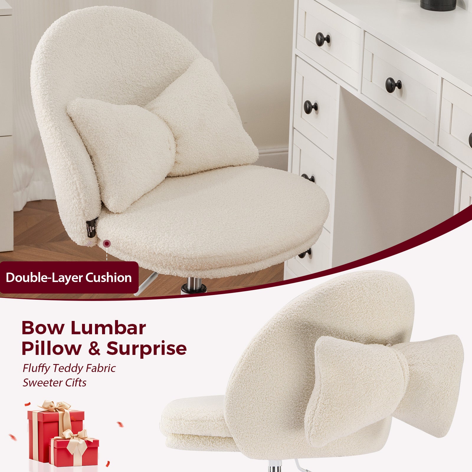 GTPLAYER Small Criss Cross Office Chair, Vanity Chair CH710