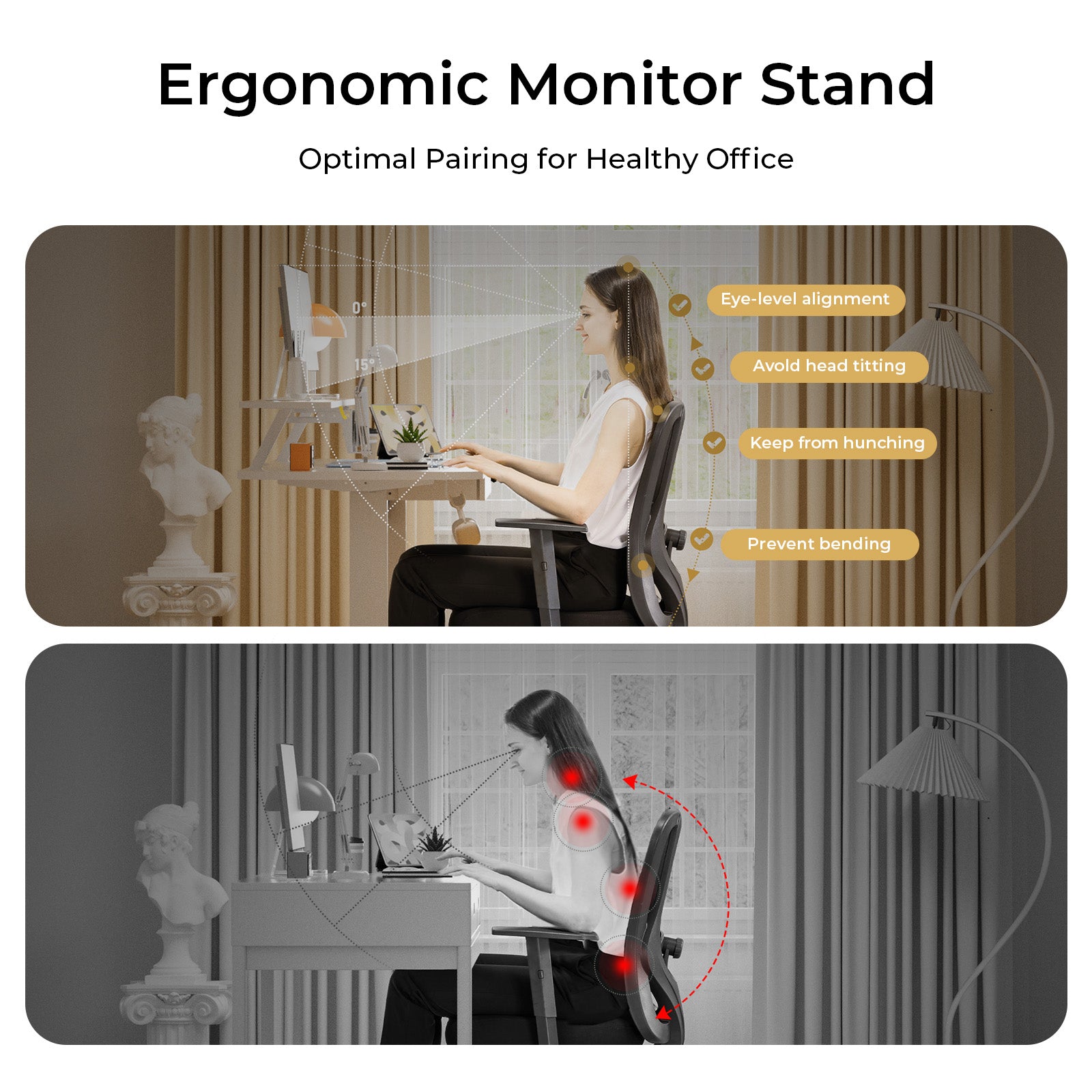 COMHOMA Electric Height Adjustable Desk with Drawers DTS118