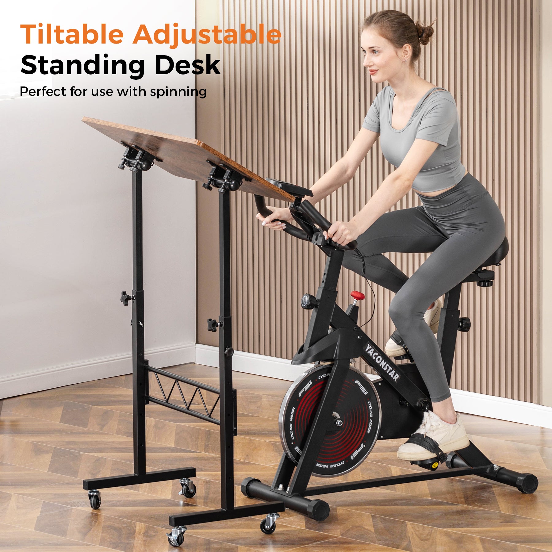 Standing Desk Adjustable Height & Tiltable Tabletop-DH005-WMT