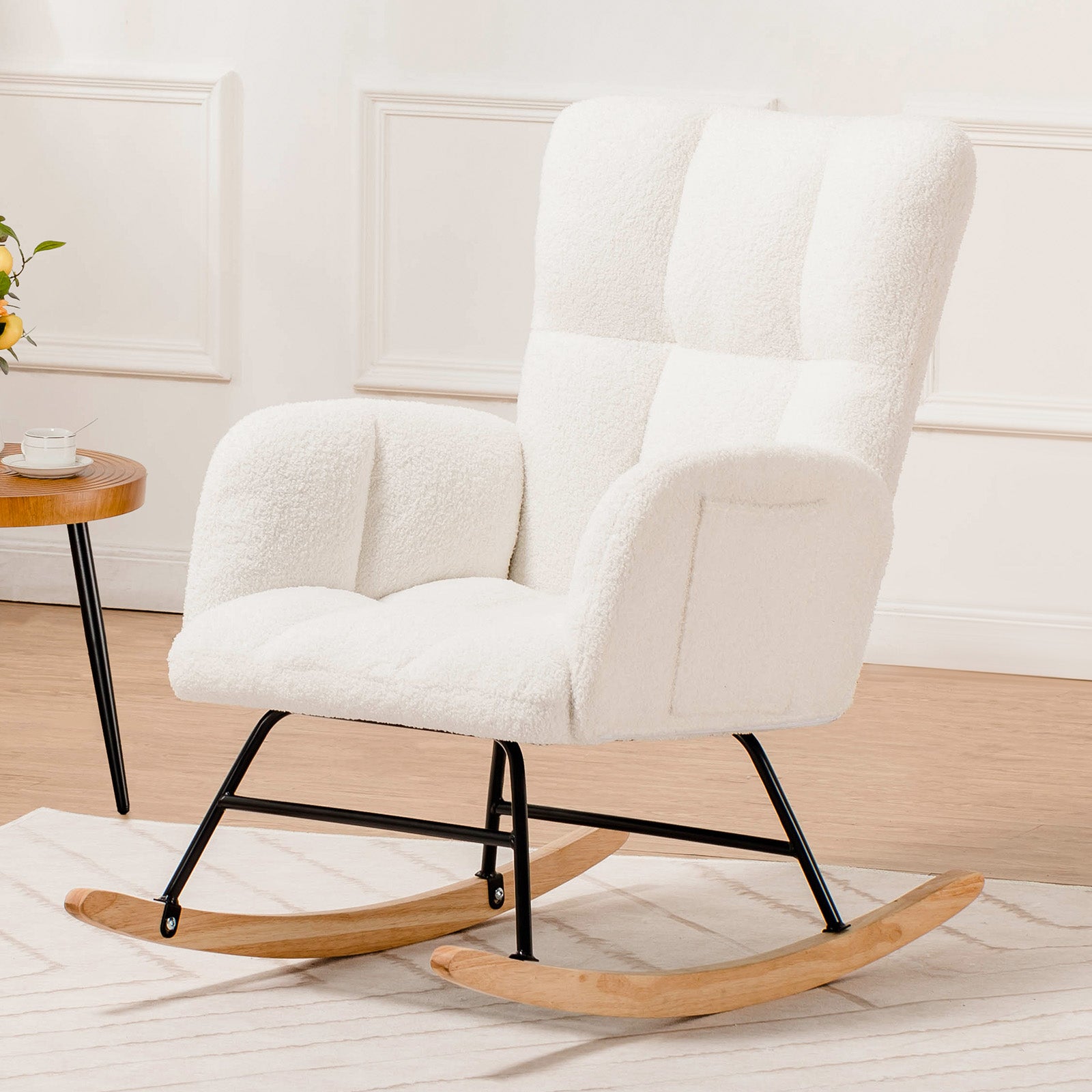 Nursery Rocking Chair with Ottaman H003-WMT