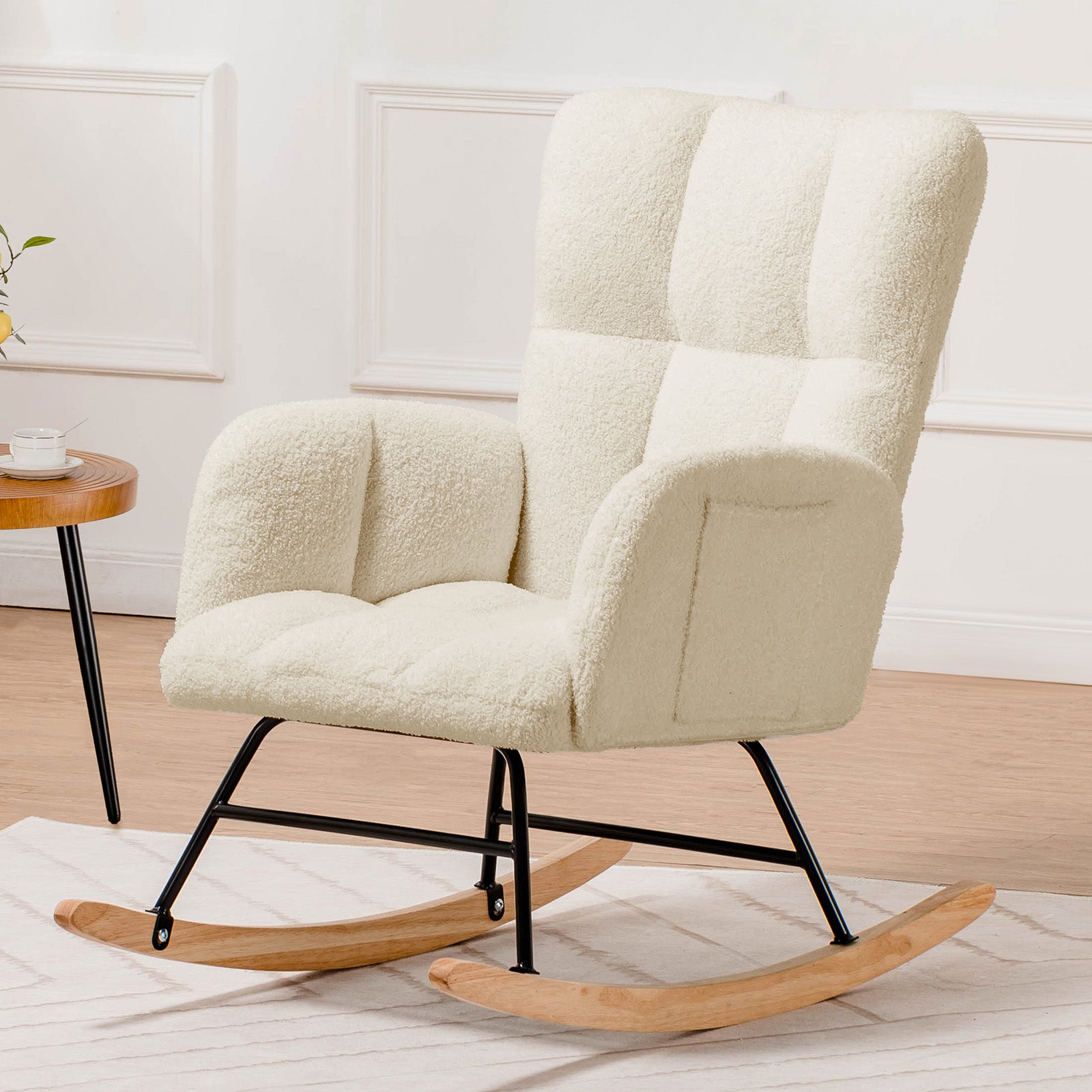 Nursery Rocking Chair with Ottaman H003-WMT