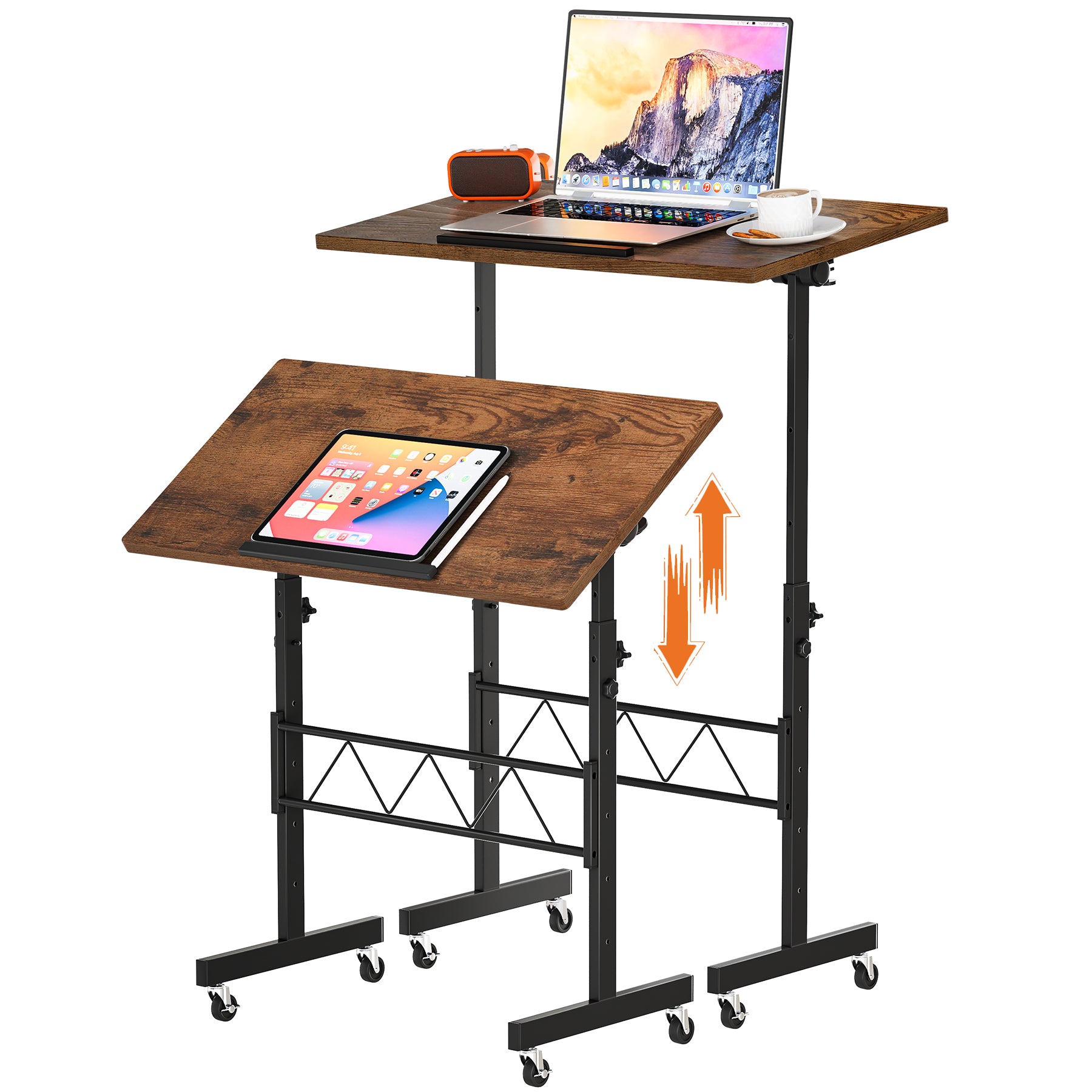 Standing Desk Adjustable Height & Tiltable Tabletop-DH005-WMT