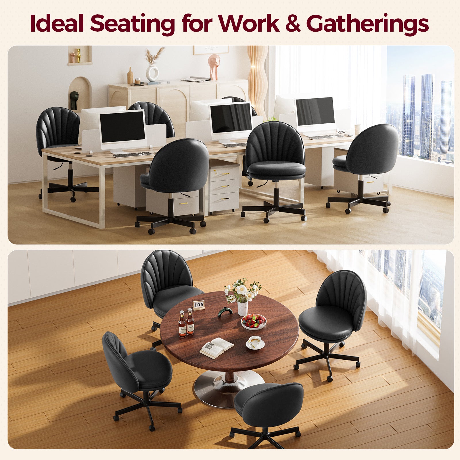 GTPLAYER Small Criss Cross Office Chair, Vanity Chair CH710