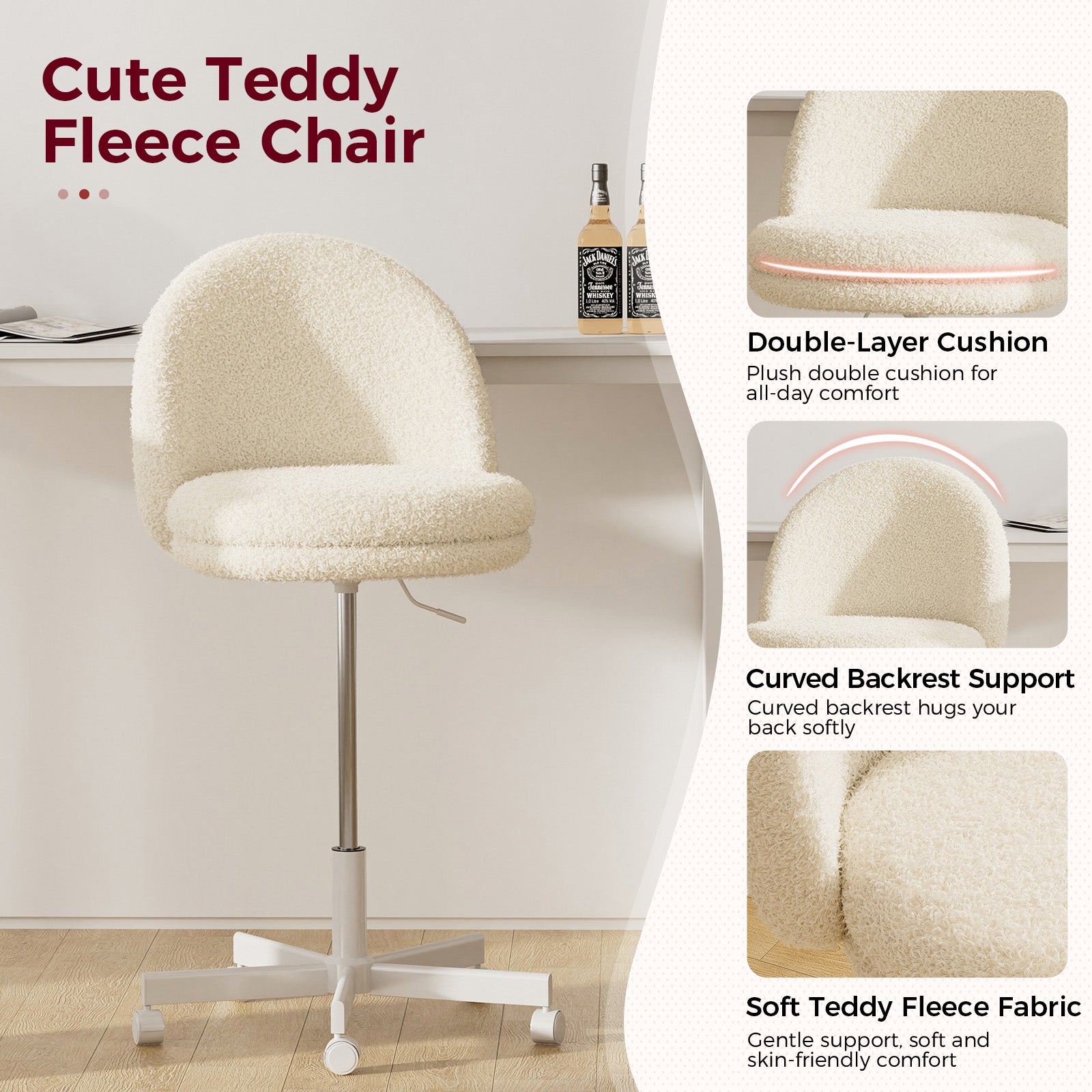 COMHOMA Small Criss Cross Office Chair, Vanity Chair CH710