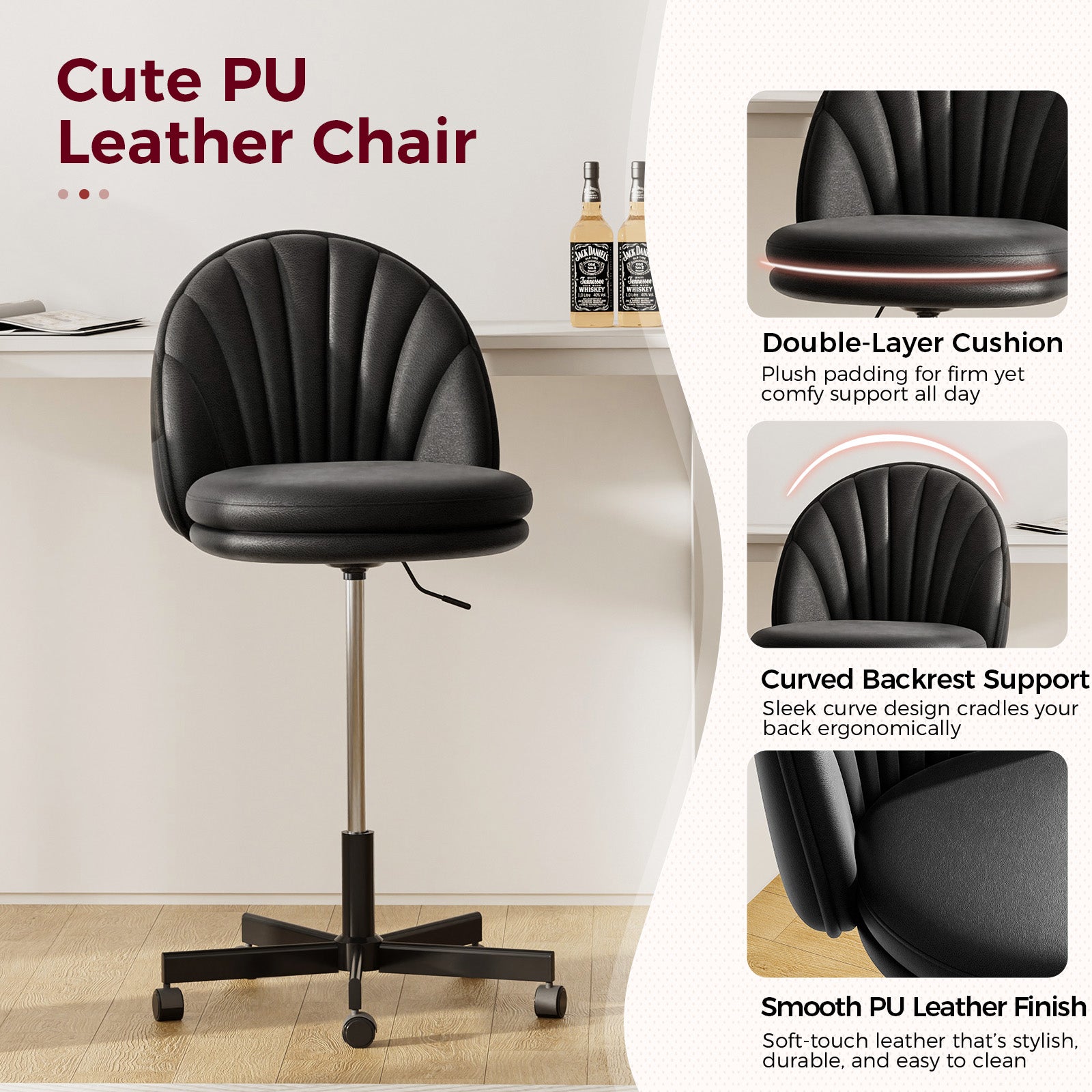 GTPLAYER Small Criss Cross Office Chair, Vanity Chair CH710