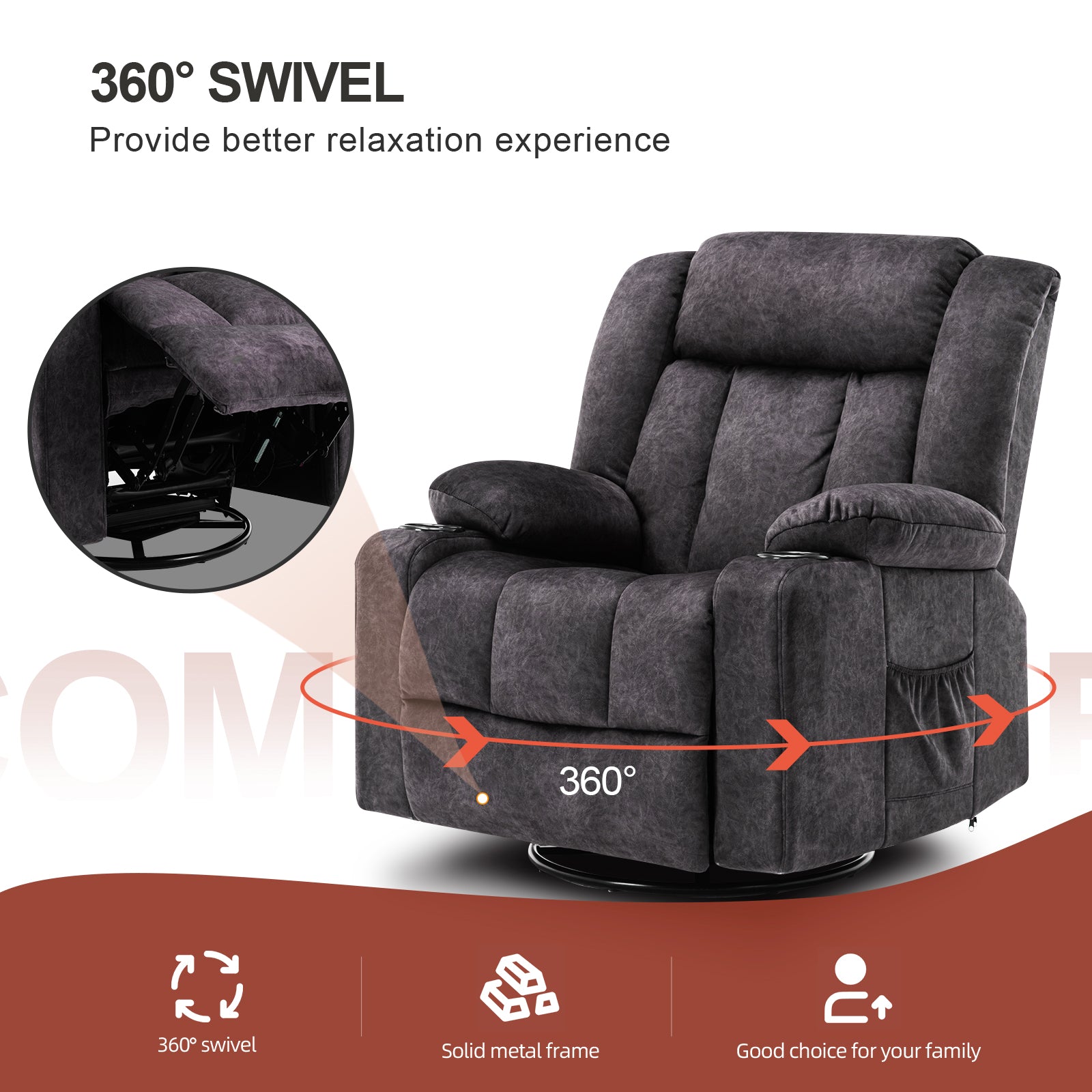 COMHOMA Single Sofa Rocker Recliner H1148