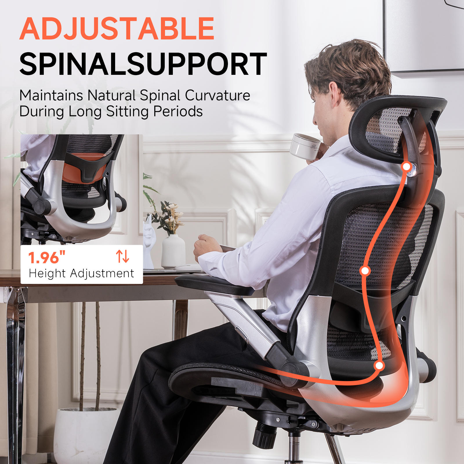 COMHOMA Big and Tall Ergonomic Mesh Office Chair CH405