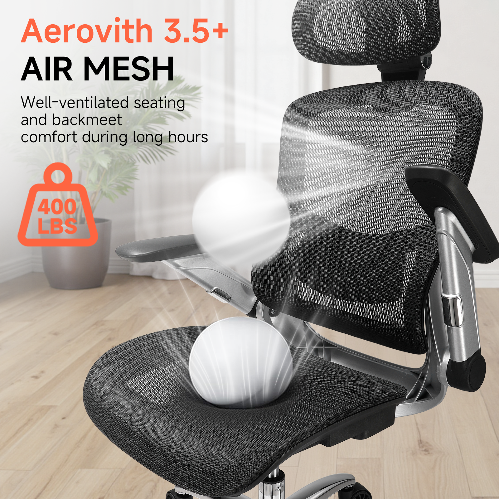 COMHOMA Big and Tall Ergonomic Mesh Office Chair CH405