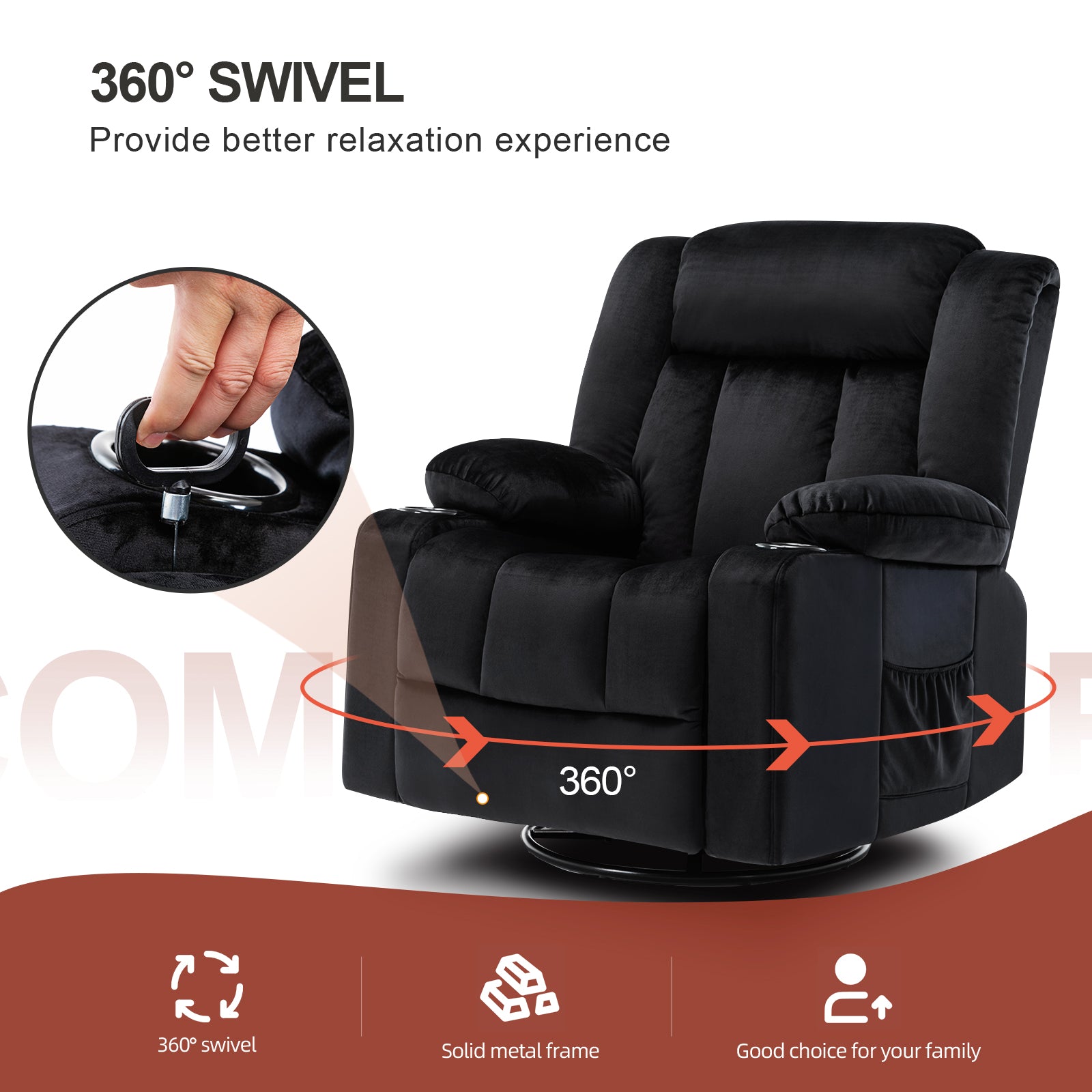 COMHOMA Single Sofa Rocker Recliner H1148