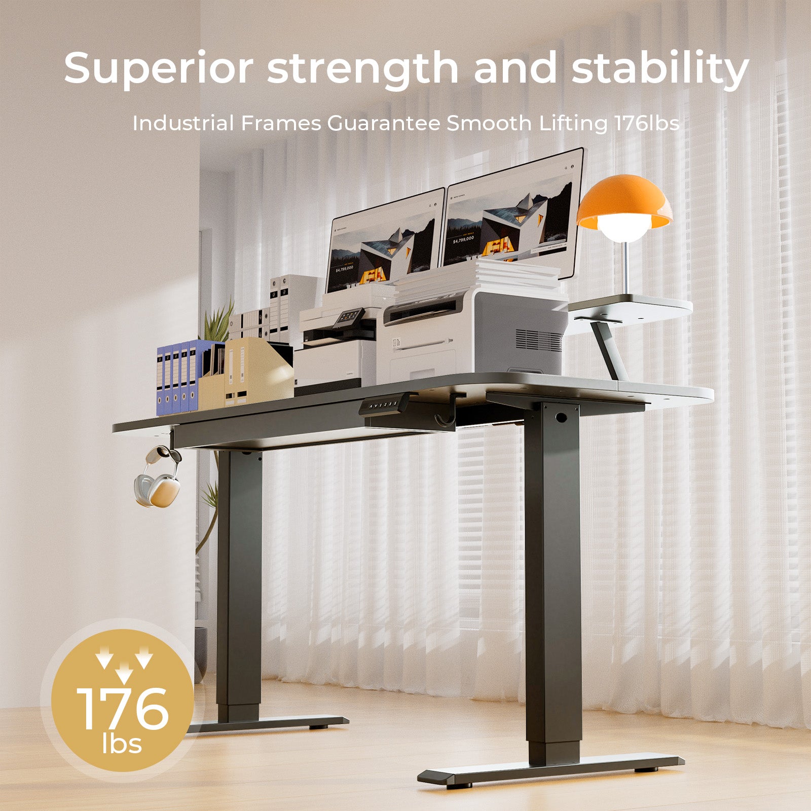 COMHOMA Electric Height Adjustable Desk with Drawers DTS118