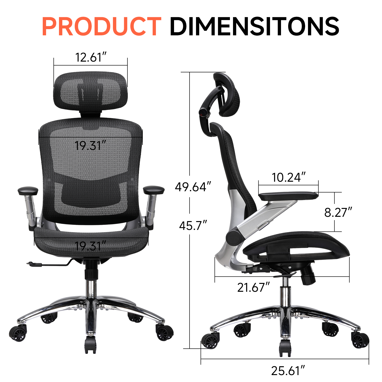 COMHOMA Big and Tall Ergonomic Mesh Office Chair CH405