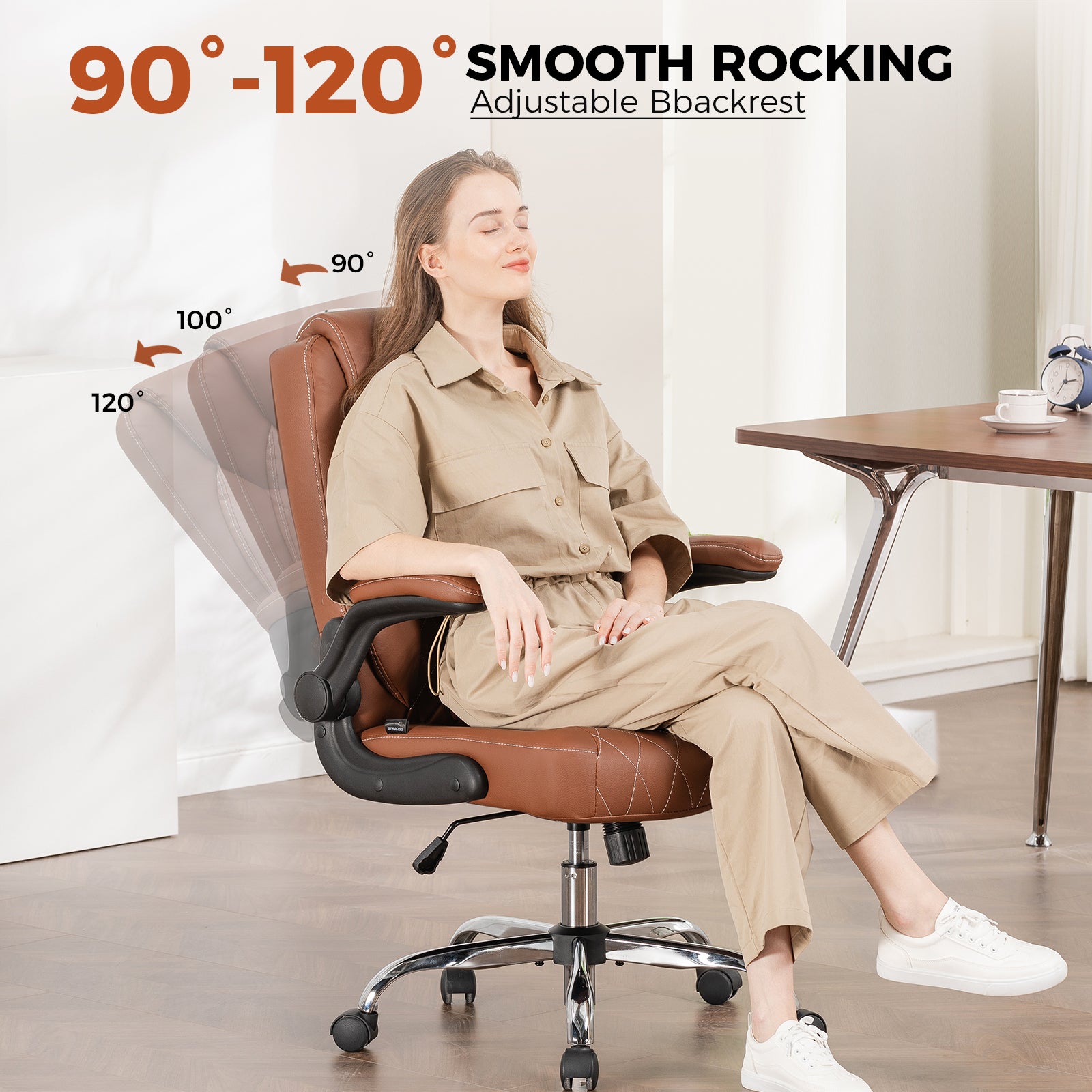COMHOMA Big and Tall Office Chair, 400LBS Wide Seat Ergonomic Chair, High Back Executive Leather Chair CH227
