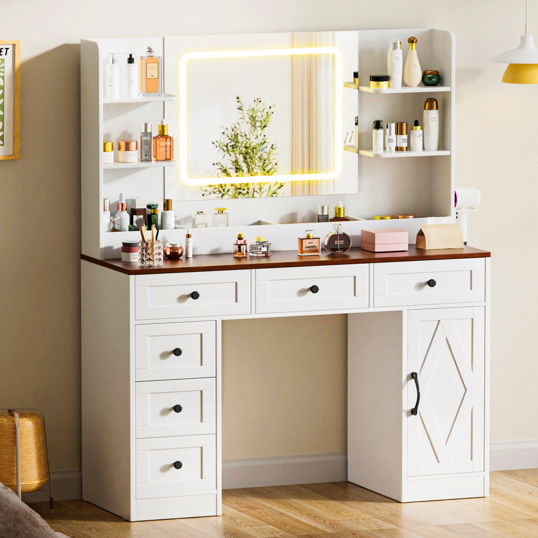 COMHOMA Wood Makeup Vanity with Mirror B1003-B1005 WMT