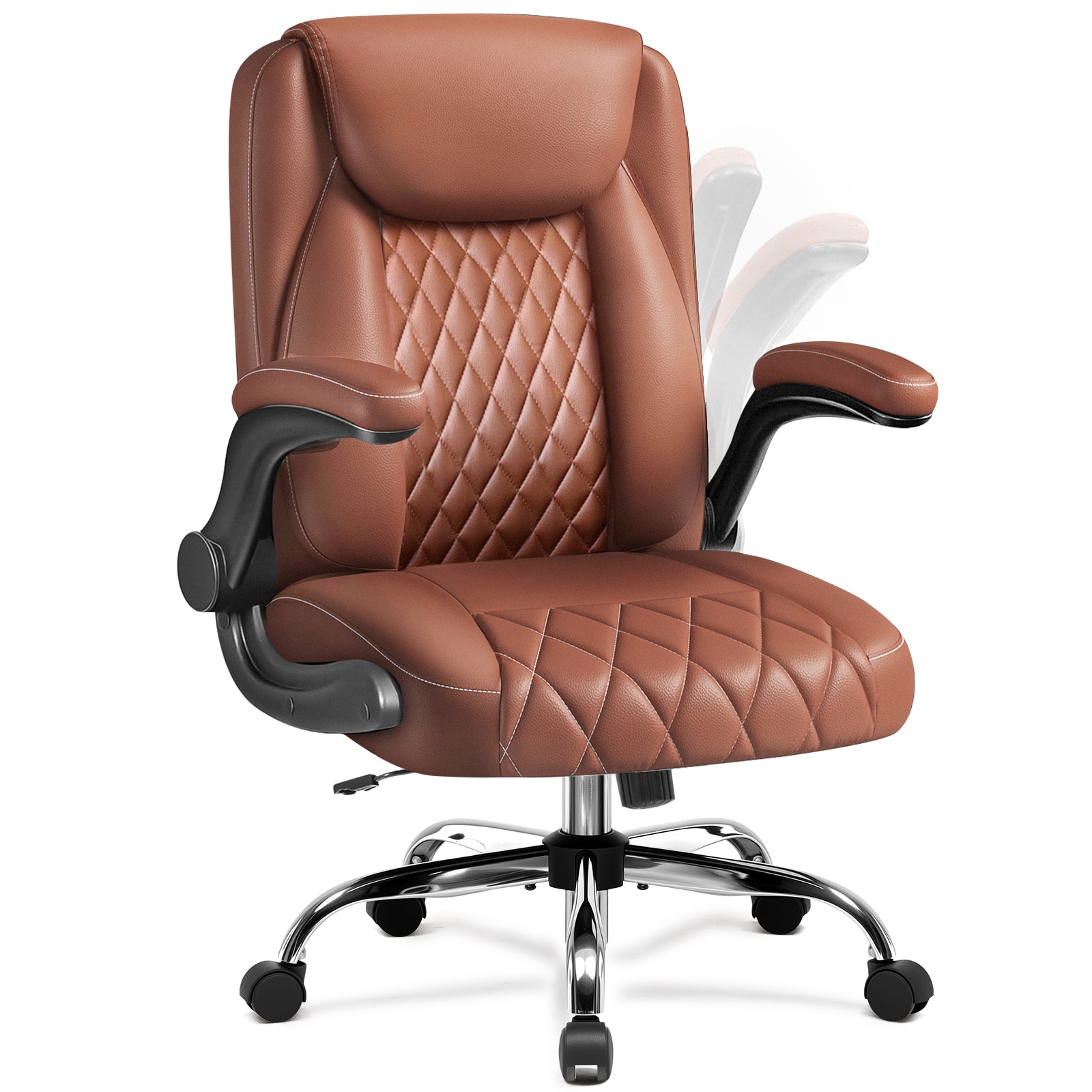 COMHOMA Big and Tall Office Chair, 400LBS Wide Seat Ergonomic Chair, High Back Executive Leather Chair CH227