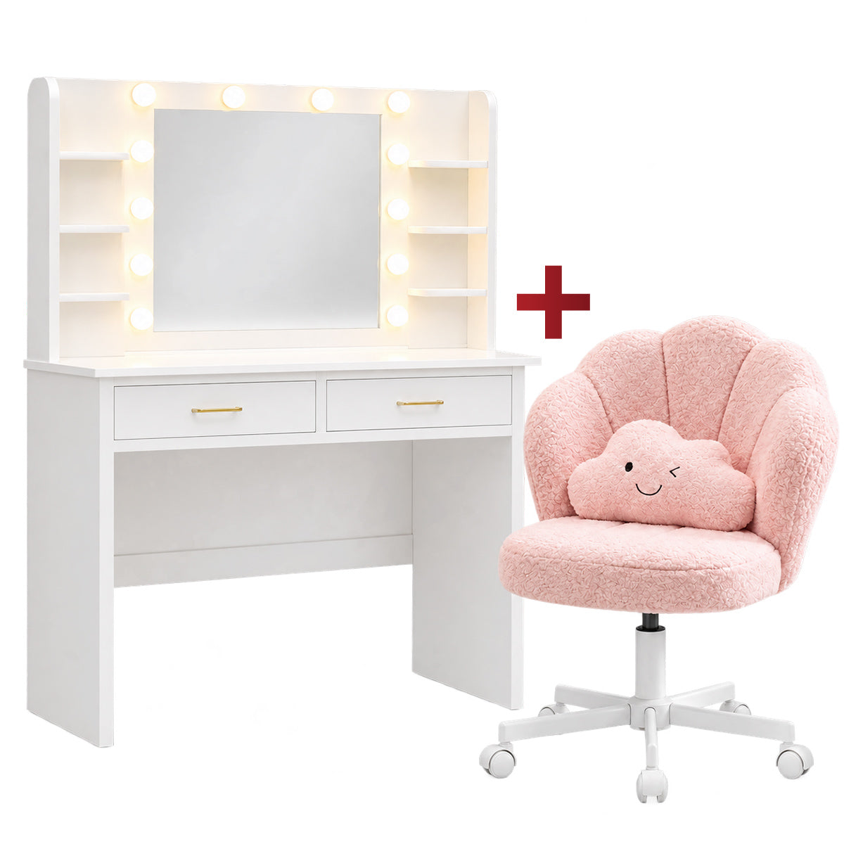 COMHOMA® Vanity Desk & Chair Bundle B1004-BUNDLE