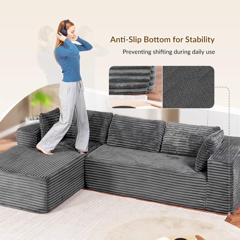COMHOMA Cloud Sectional Couch-B10-WMT