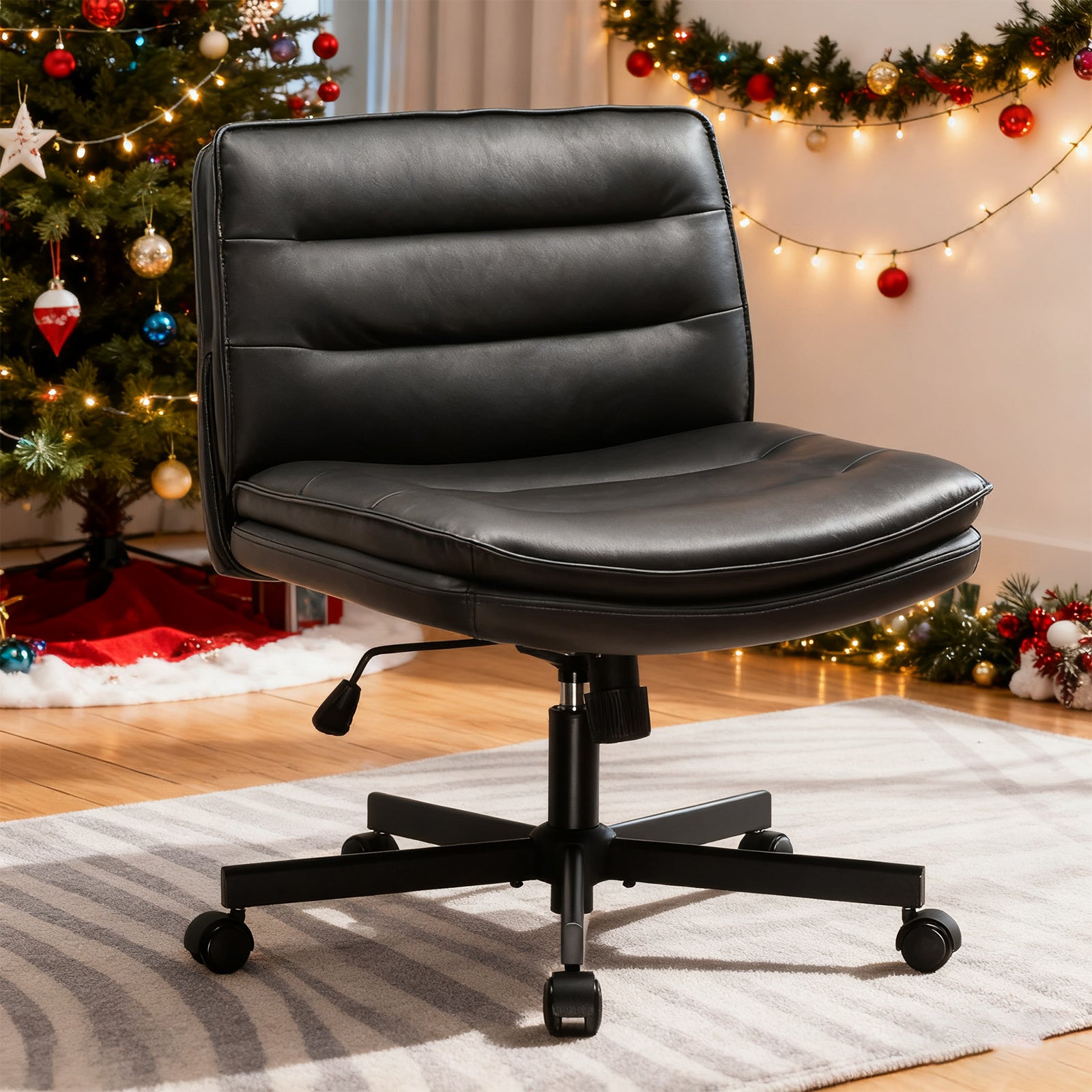 COMHOMA Armless Adjustable Criss Cross Vanity Computer Chair CH310