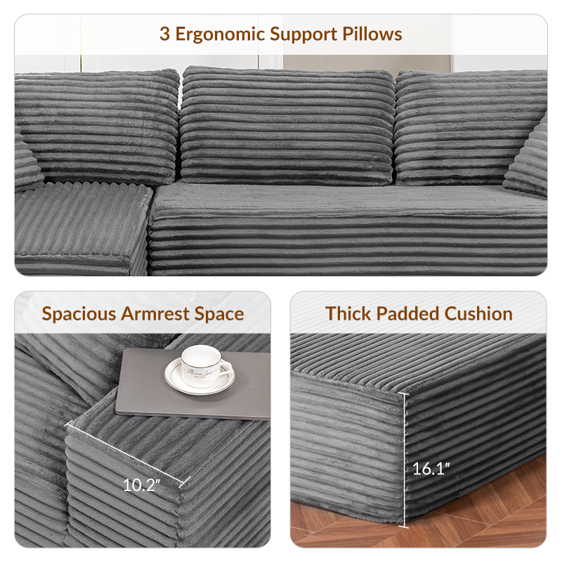 COMHOMA Cloud Sectional Couch-B10-WMT