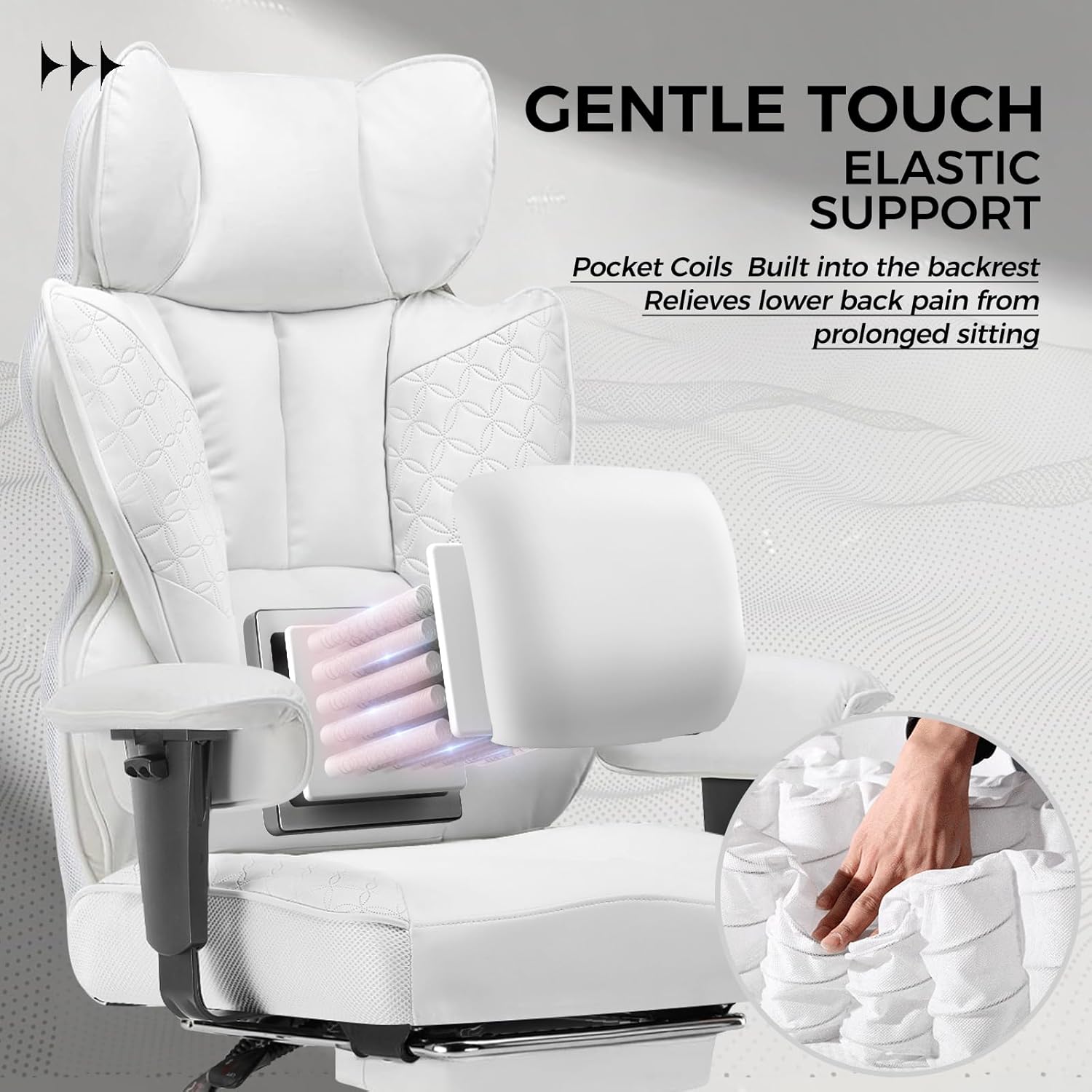 COMHOMA Upgraded Big and Tall Office Chair 400LBS with Adjustable Armrest CH510/CH511