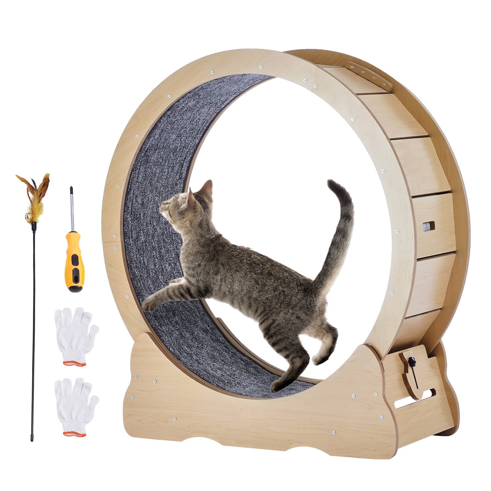 35.8" Cat Exercise Wheel Large Cat Treadmill Wheel for Indoor Cats