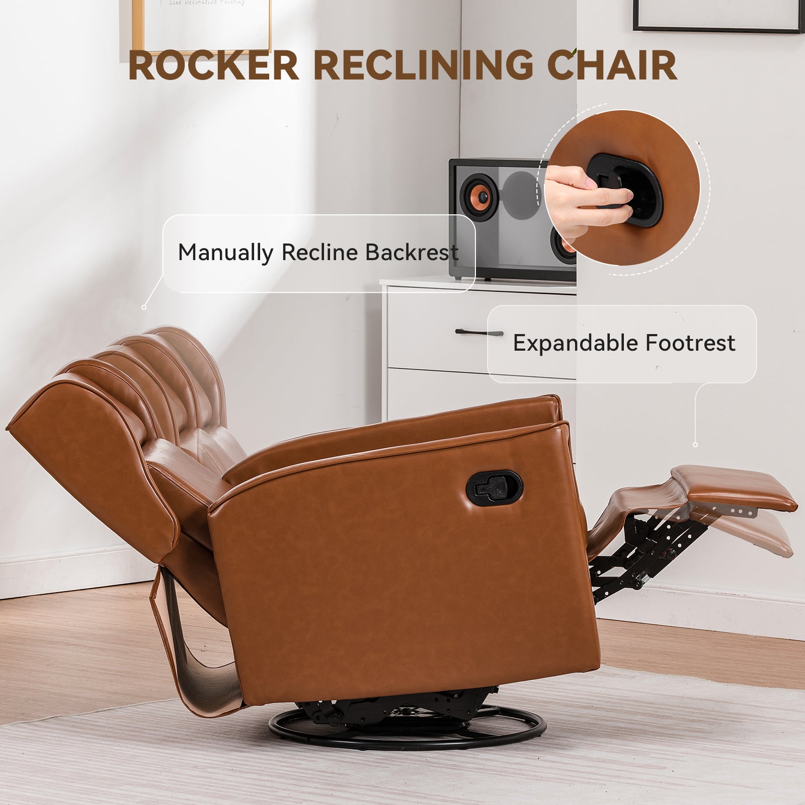 Swivel Rocker Recliner Chair-H7030-WMT