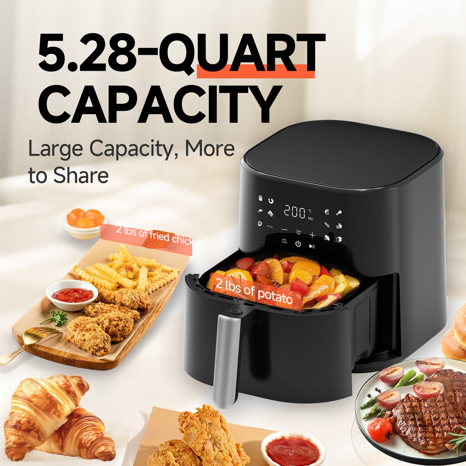 QIDO Air Fryer 8-in-1 with 5 QT Capacity AF01
