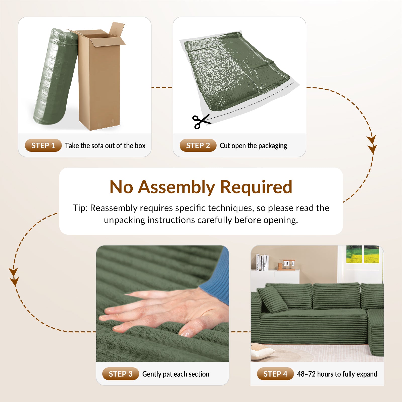 COMHOMA Cloud Sectional Couch-B10-WMT