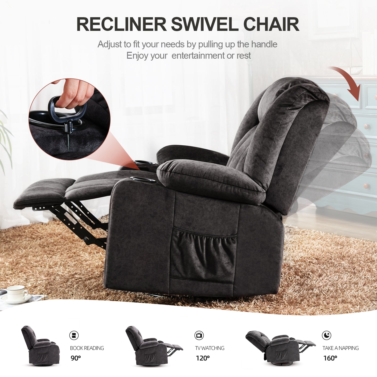 COMHOMA Single Sofa Rocker Recliner H1148