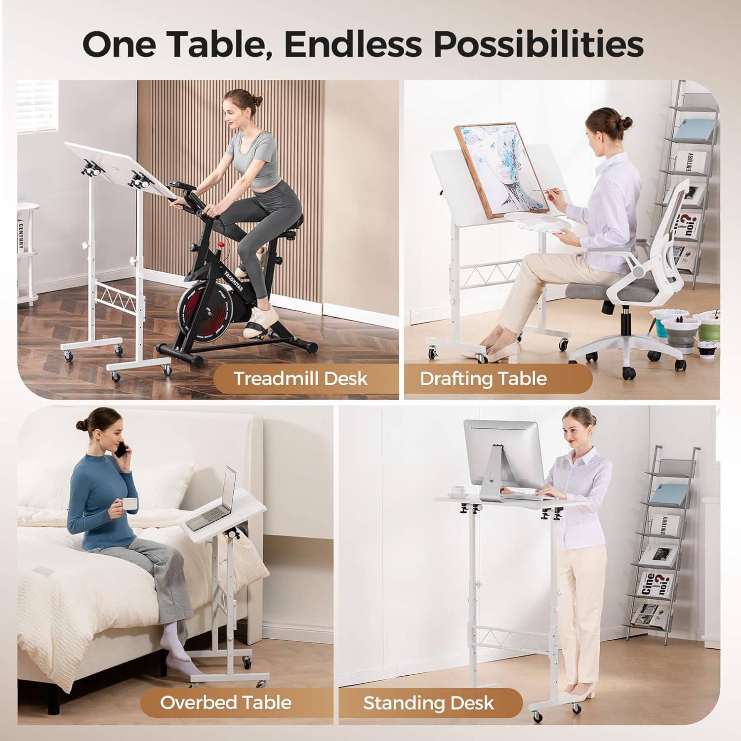 COMHOMA Small Adjustable Standing Desk & Tiltable Tabletop DH005
