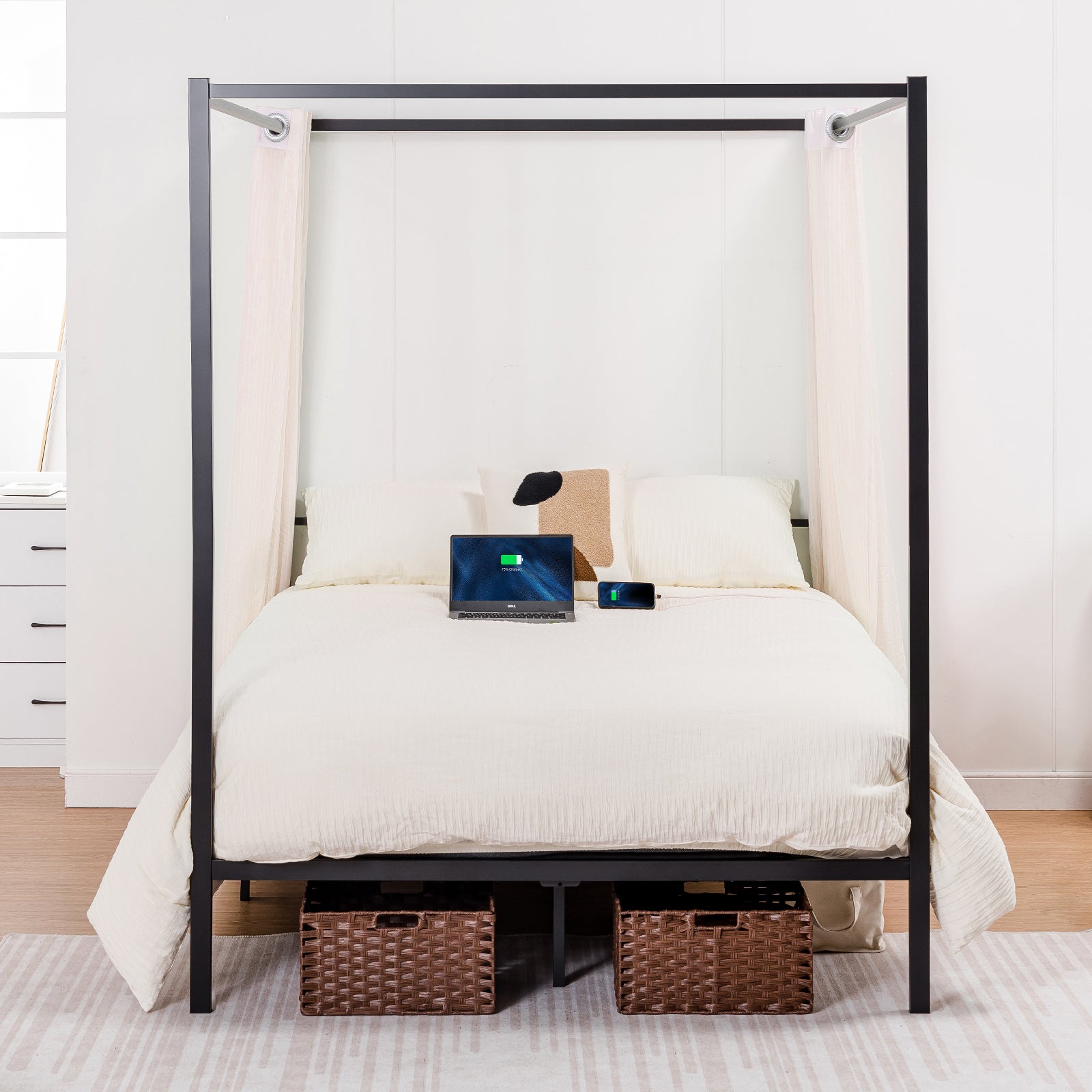COMHOMA Canopy Bed Frame BF004 WMT