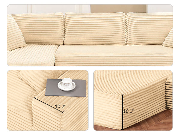 COMHOMA Cloud Sectional Couch-B10-WMT