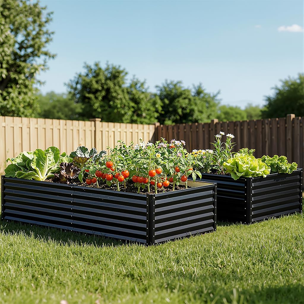 Metal Raised Garden Bed with Gloves Tools OT-GD02