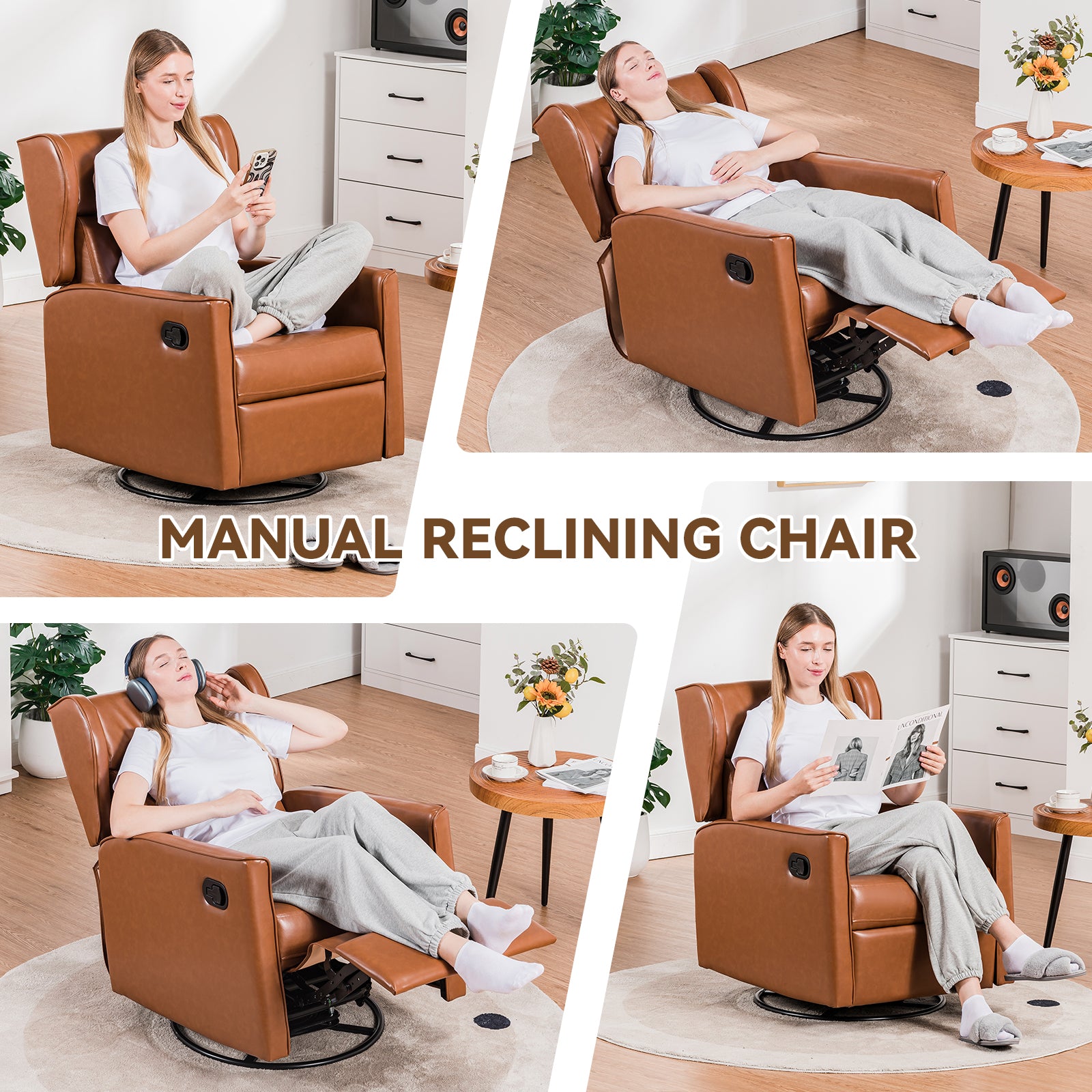Swivel Rocker Recliner Chair-H7030-WMT