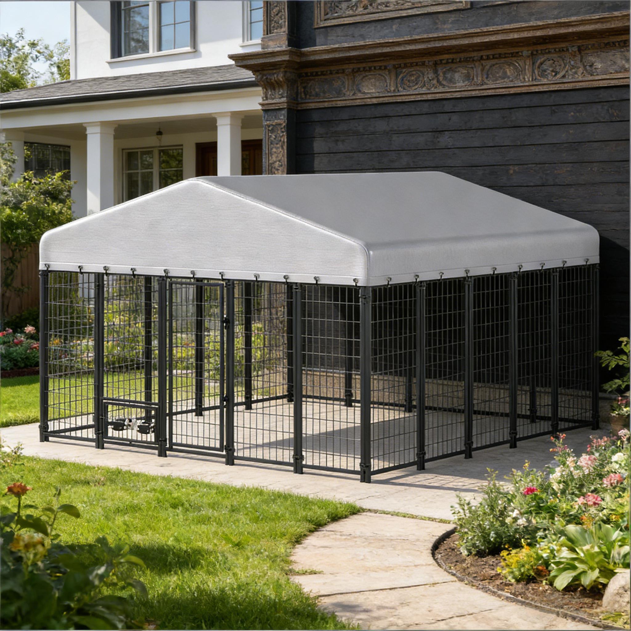 10'x10'x6' Spacious Escape-Proof Dog Kennel,Outdoor Pet Kennel