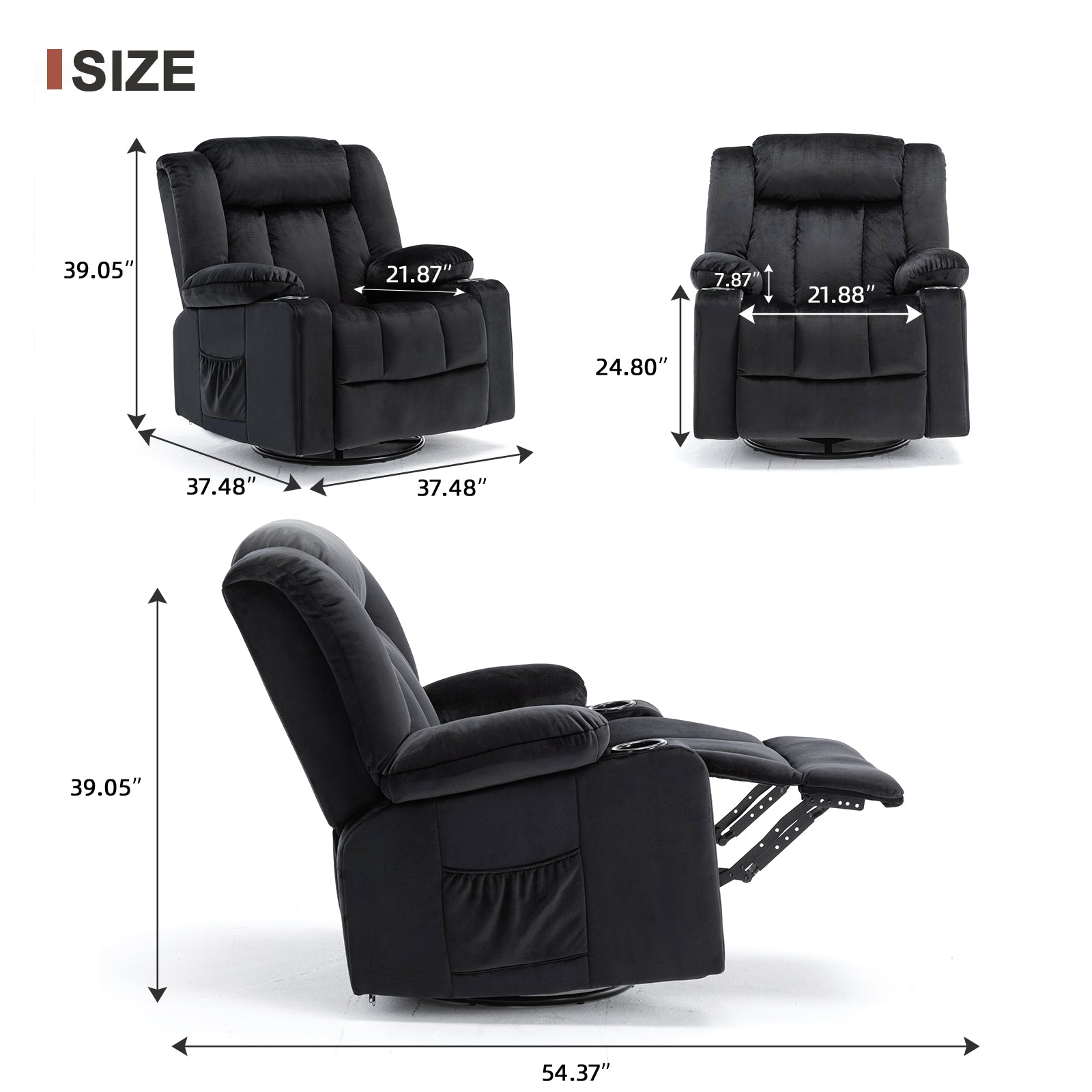 COMHOMA Single Sofa Rocker Recliner H1148