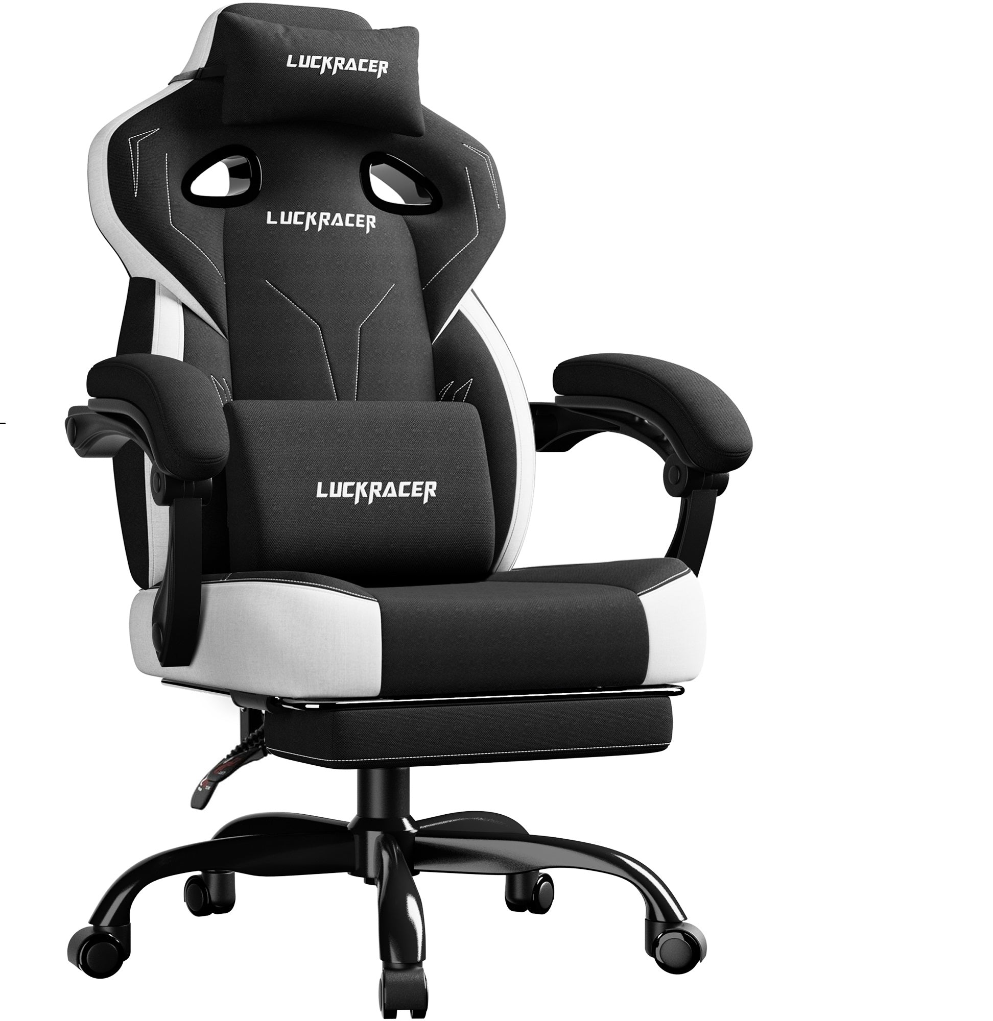 LUCKRACER Big and Tall Gaming Chair 350lbs with Footrest LR408