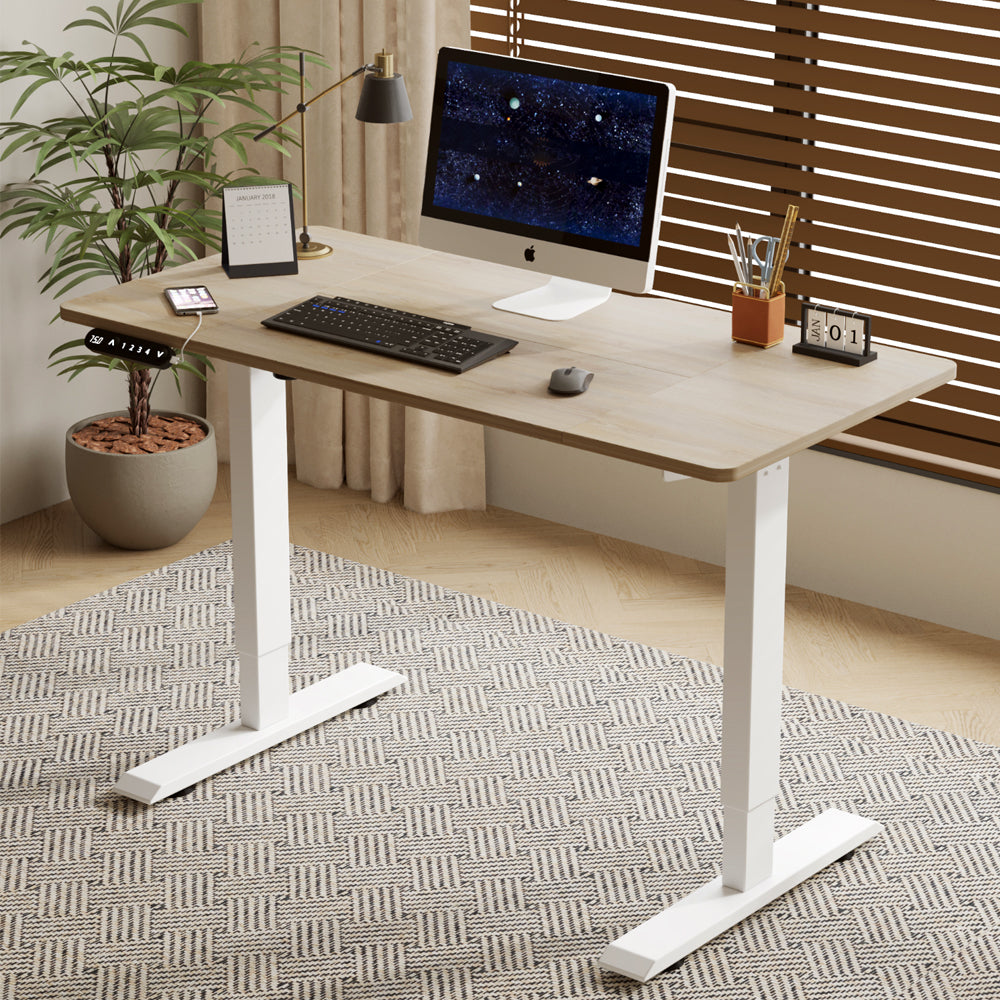 Electric Standing Desk Height Adjustable Desk for Home and Office Computer Table Gaming Desk Modern Luxiury Table 48' Oak Lift-up Desk