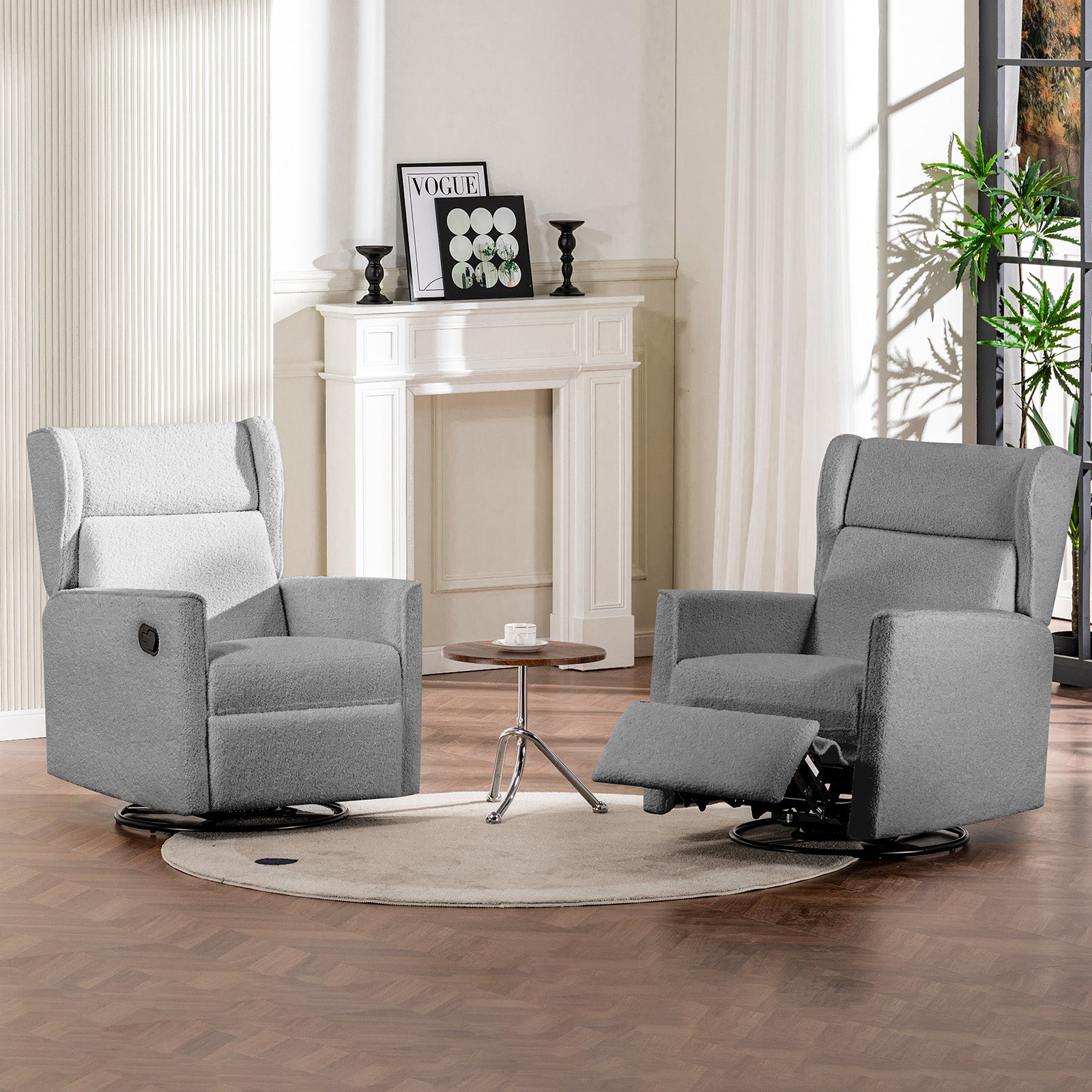 COMHOMA Manual Textile 360° Swivel Manual Rocker Recliner H7030