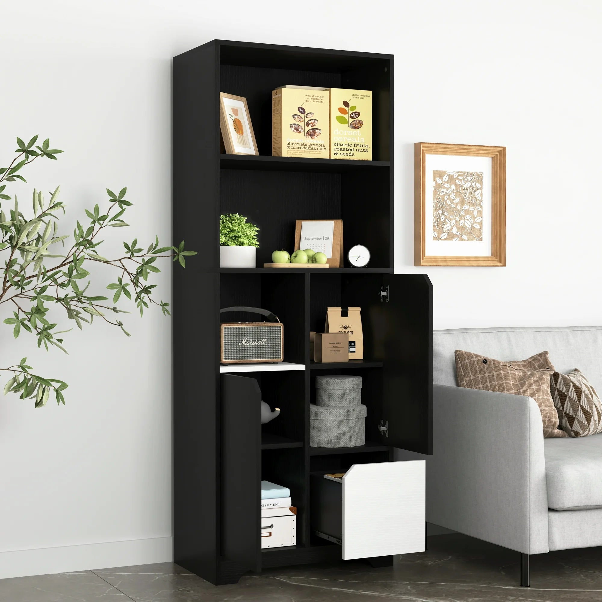EXRACING 63" Tall Bookcase with 1 Drawer WMT QC030